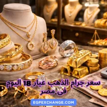 سعر جرام الذهب عيار 18 اليوم فى مصر