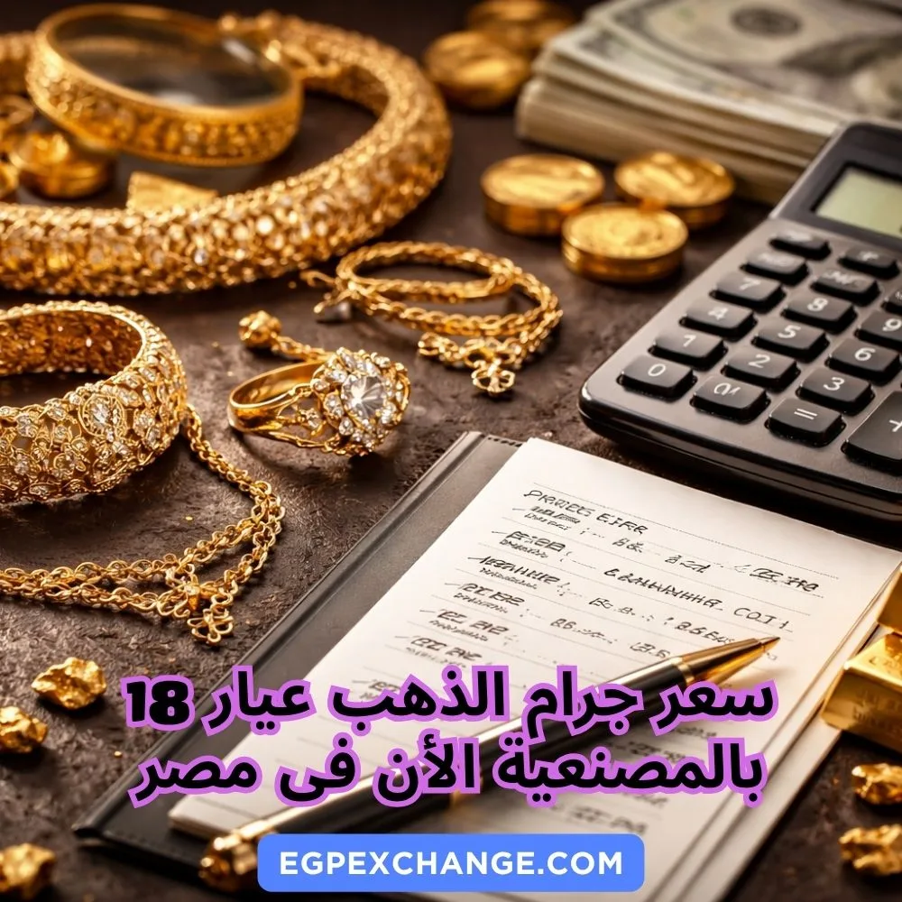 سعر جرام الذهب عيار 18 بالمصنعية الأن فى مصر